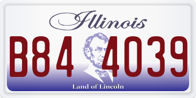 IL license plate B844039