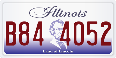 IL license plate B844052