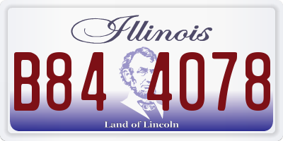 IL license plate B844078