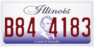 IL license plate B844183