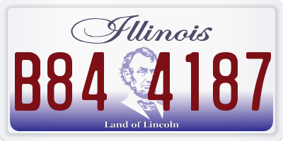 IL license plate B844187
