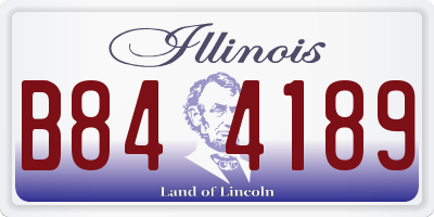 IL license plate B844189