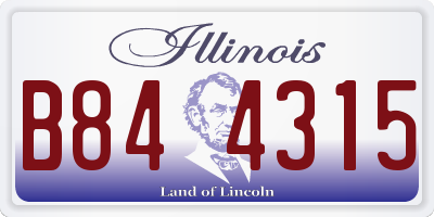 IL license plate B844315