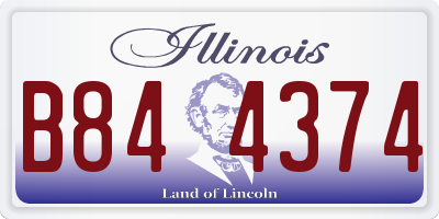 IL license plate B844374