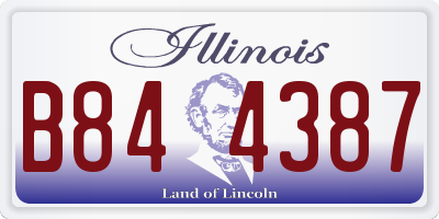 IL license plate B844387