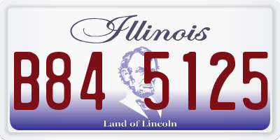 IL license plate B845125