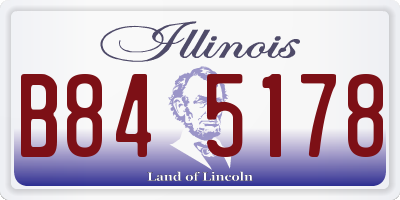 IL license plate B845178