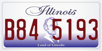 IL license plate B845193