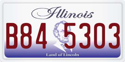 IL license plate B845303