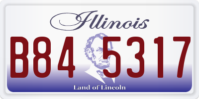 IL license plate B845317