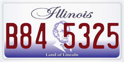 IL license plate B845325