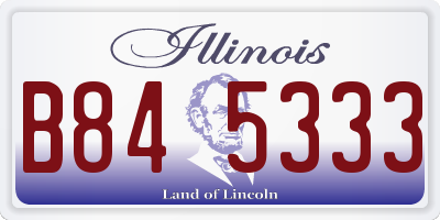 IL license plate B845333