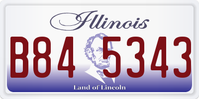 IL license plate B845343