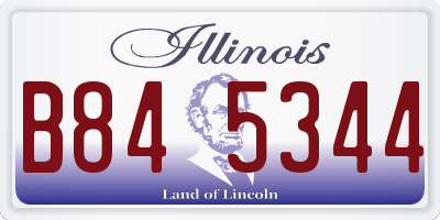 IL license plate B845344