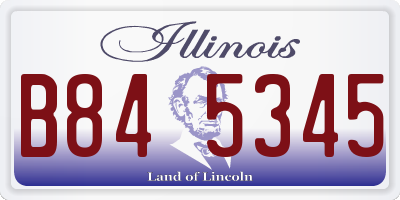 IL license plate B845345