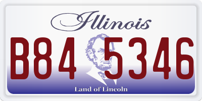 IL license plate B845346