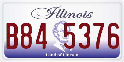 IL license plate B845376