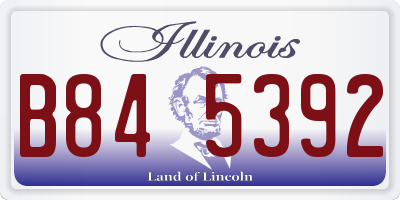 IL license plate B845392
