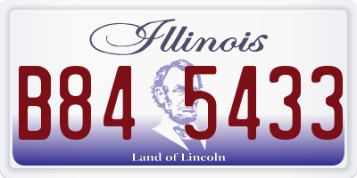 IL license plate B845433