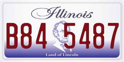 IL license plate B845487