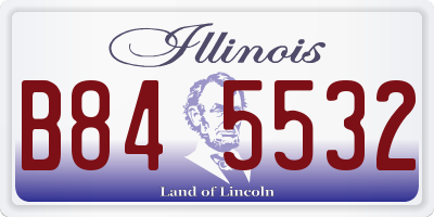 IL license plate B845532