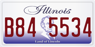 IL license plate B845534
