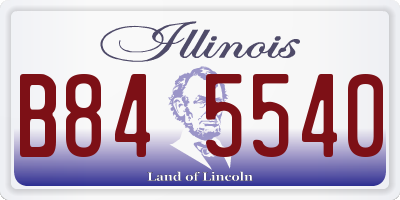 IL license plate B845540