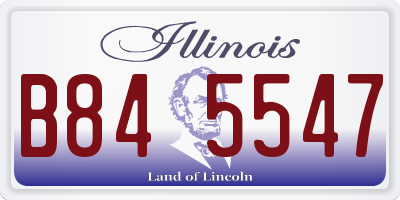 IL license plate B845547