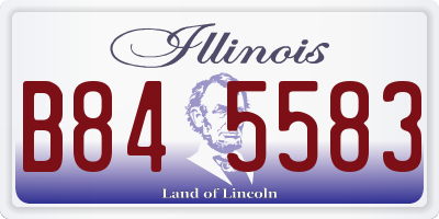 IL license plate B845583