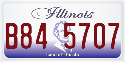 IL license plate B845707