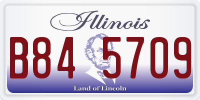 IL license plate B845709