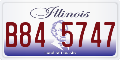 IL license plate B845747