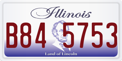 IL license plate B845753
