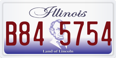 IL license plate B845754