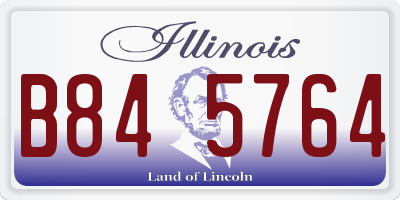 IL license plate B845764