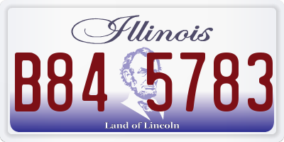 IL license plate B845783
