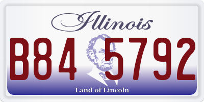 IL license plate B845792