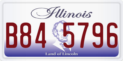 IL license plate B845796
