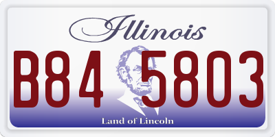 IL license plate B845803