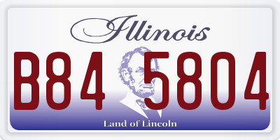 IL license plate B845804