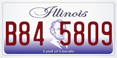IL license plate B845809