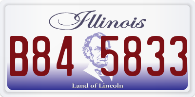 IL license plate B845833