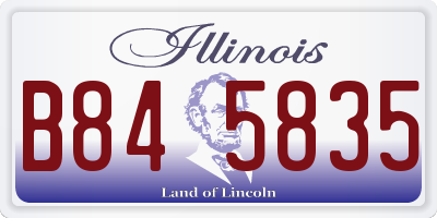 IL license plate B845835