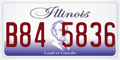 IL license plate B845836