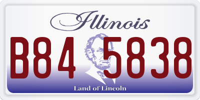 IL license plate B845838