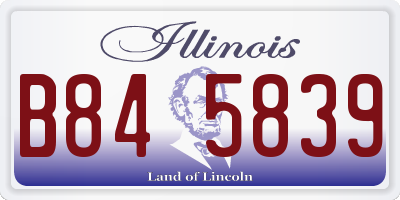 IL license plate B845839