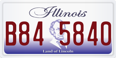 IL license plate B845840