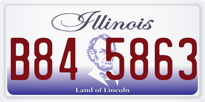 IL license plate B845863