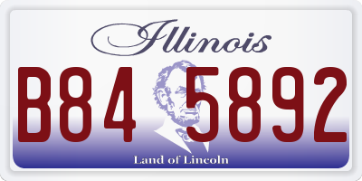 IL license plate B845892