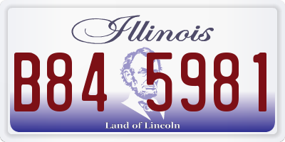IL license plate B845981